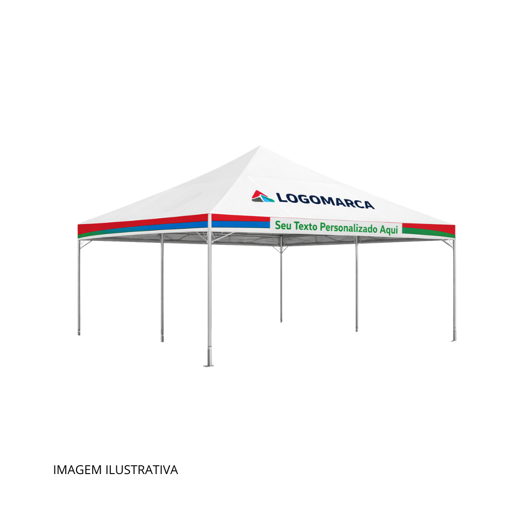 Tenda em PVC Laminado com Estrutura Metálica 10x10m Personalizada