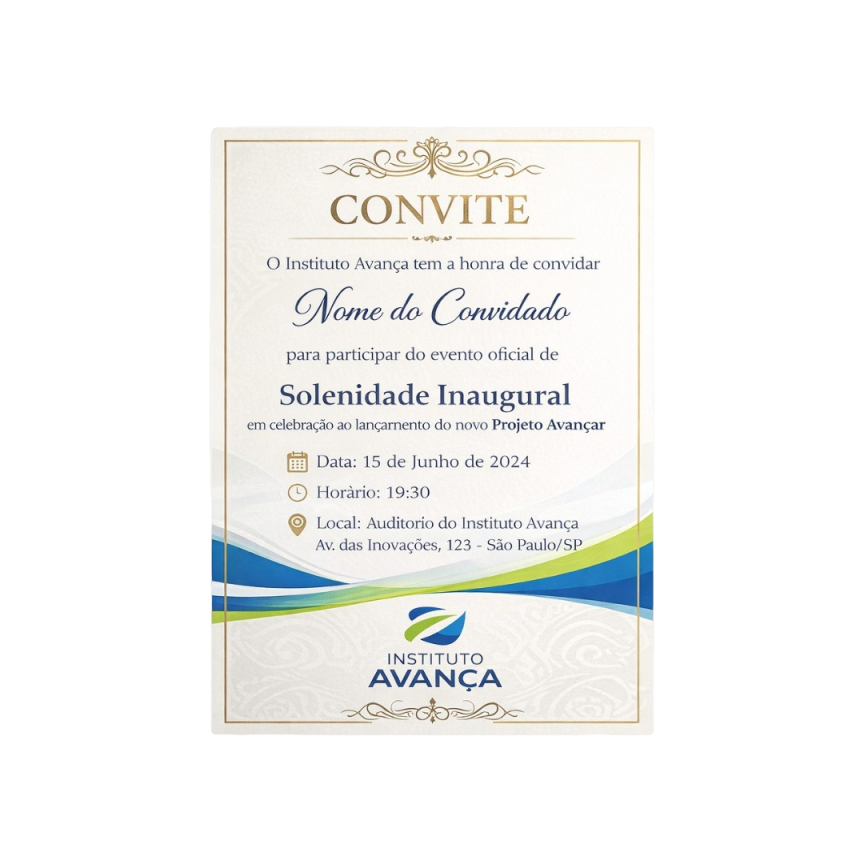 Convite Institucional Impresso – Papel Couchê 180g