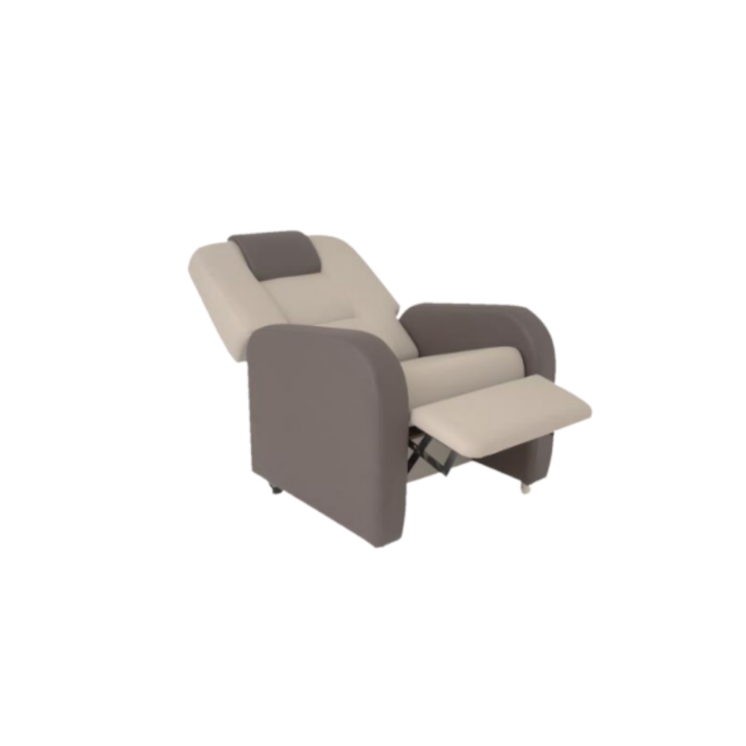 Poltrona Reclinável Para Acompanhante Com Encosto Removível Rodízios E Trava