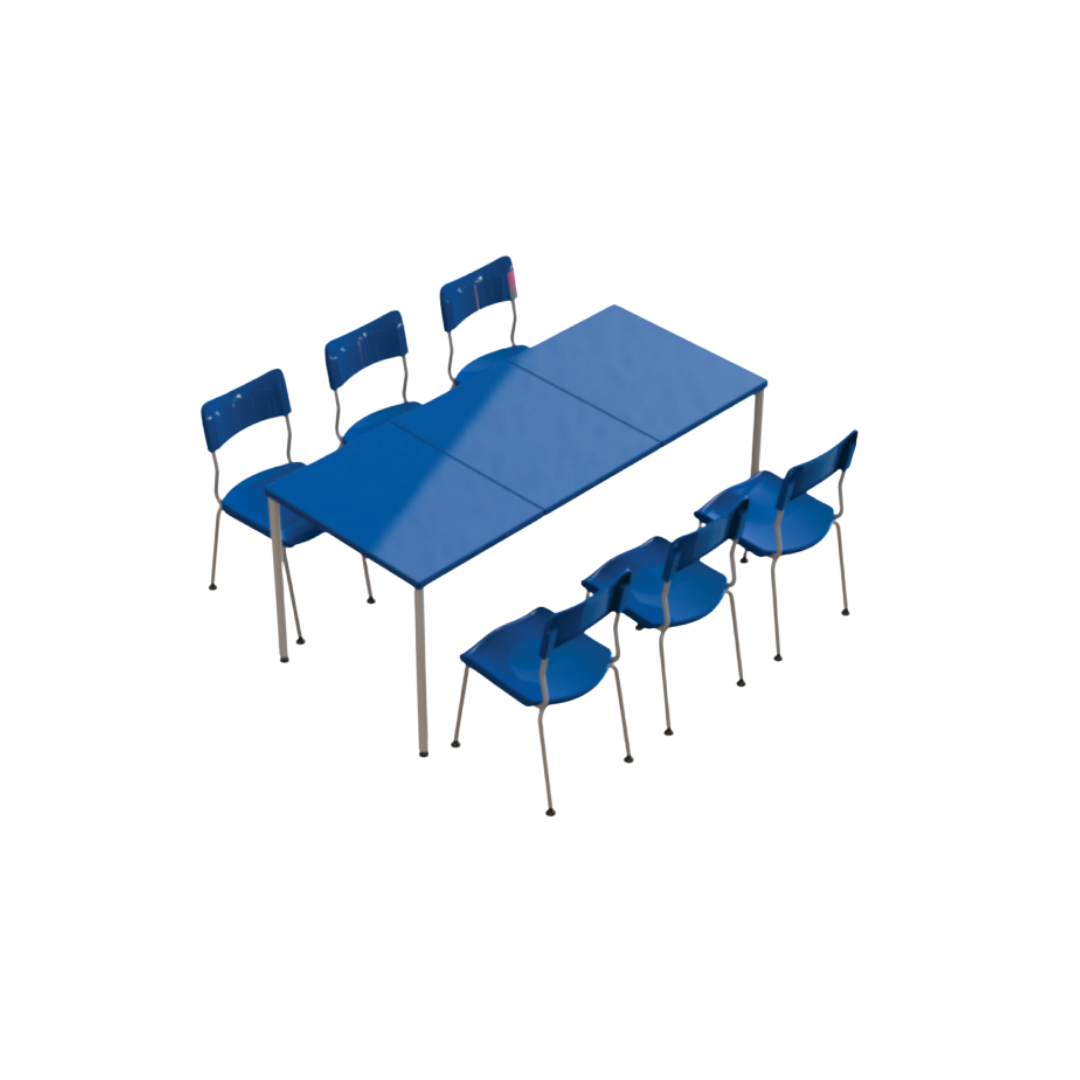 Conjunto Refeitório Adulto com Mesa Injetada – 6 Lugares