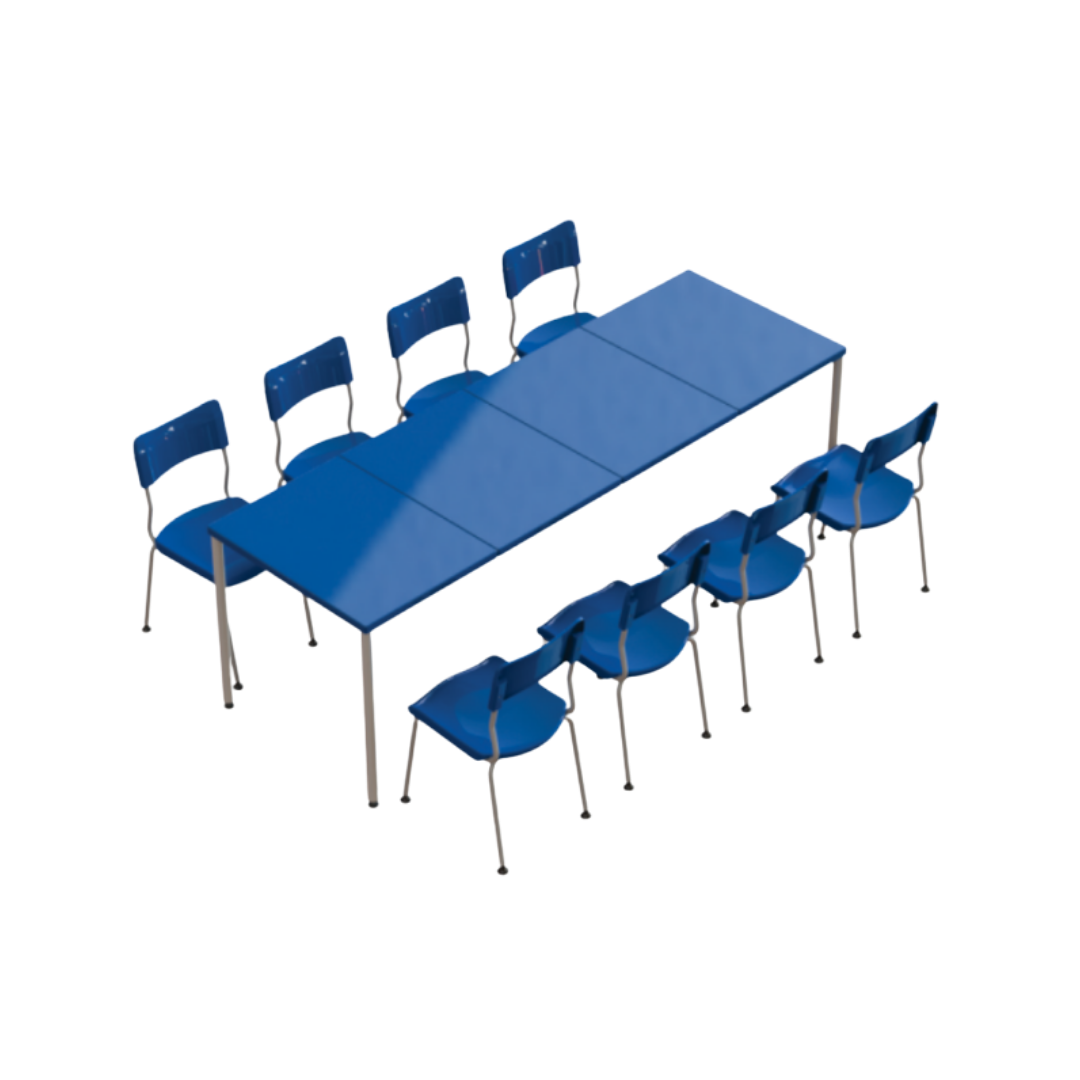 Conjunto Refeitório Adulto com Mesa Injetada – 8 Lugares