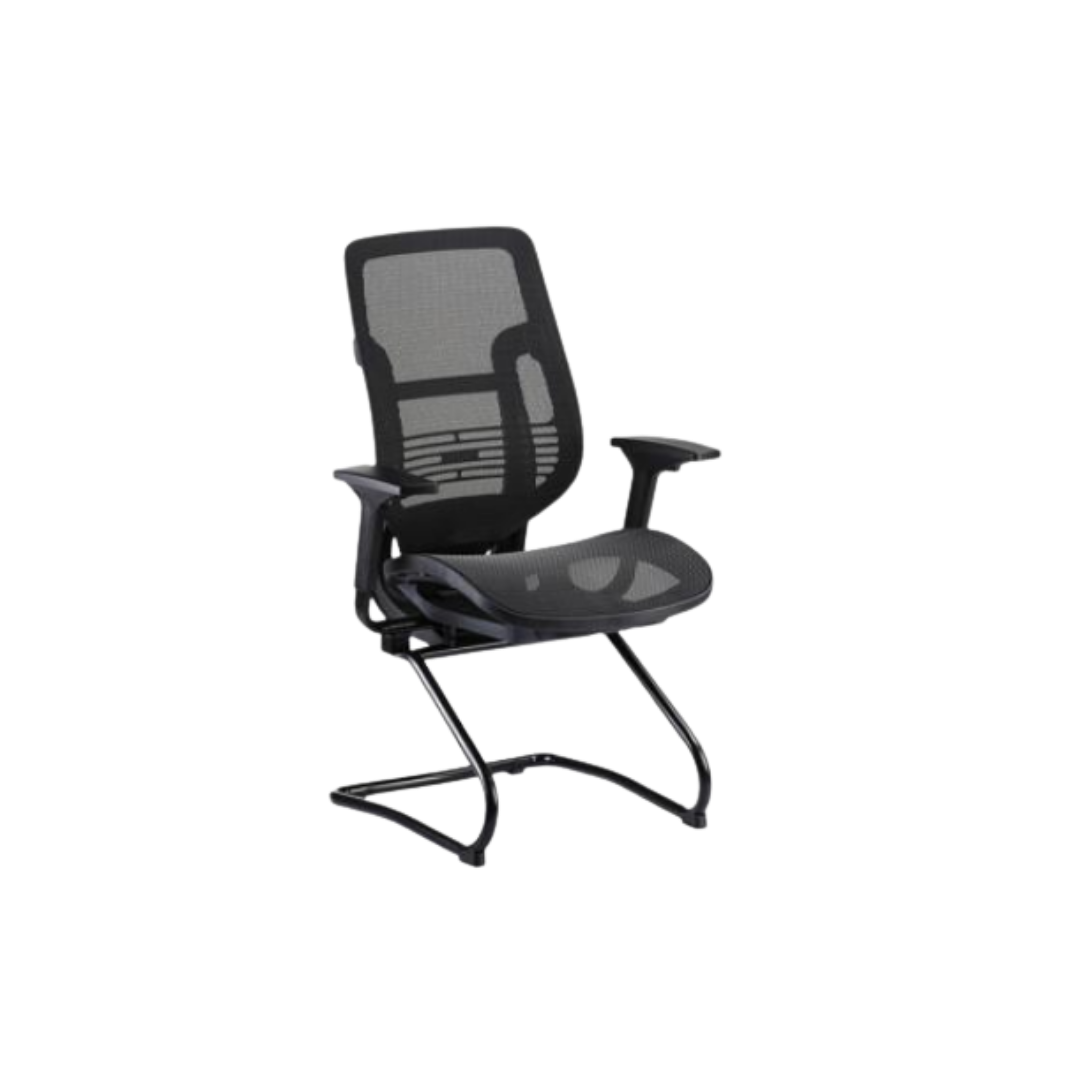 Cadeira Fixa Telada Com Braços E Apoio Lombar