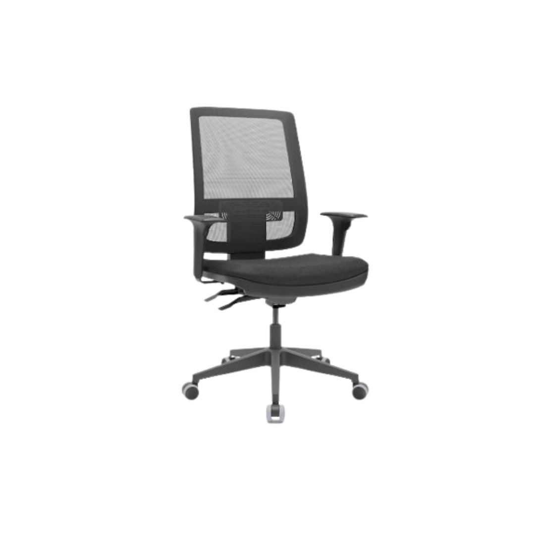 Cadeira Giratória Encosto Alto Telada Com Braços Reguláveis 4D