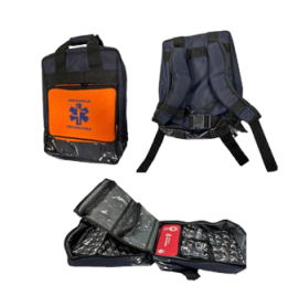 Mochila SIV - Suporte Intermediário (Azul Marinho com Bolso Laranja)