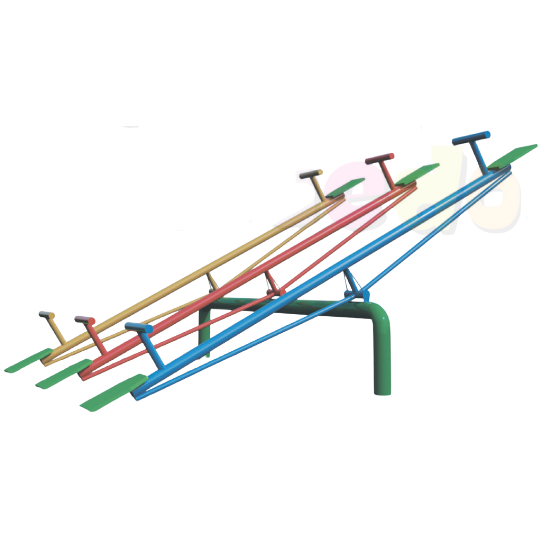 Gangorra Tripla Metálica para Playground – Estrutura Galvanizada