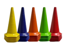 Kit cones médios Coloridos para Marcação - 50 cm (25 unidades)