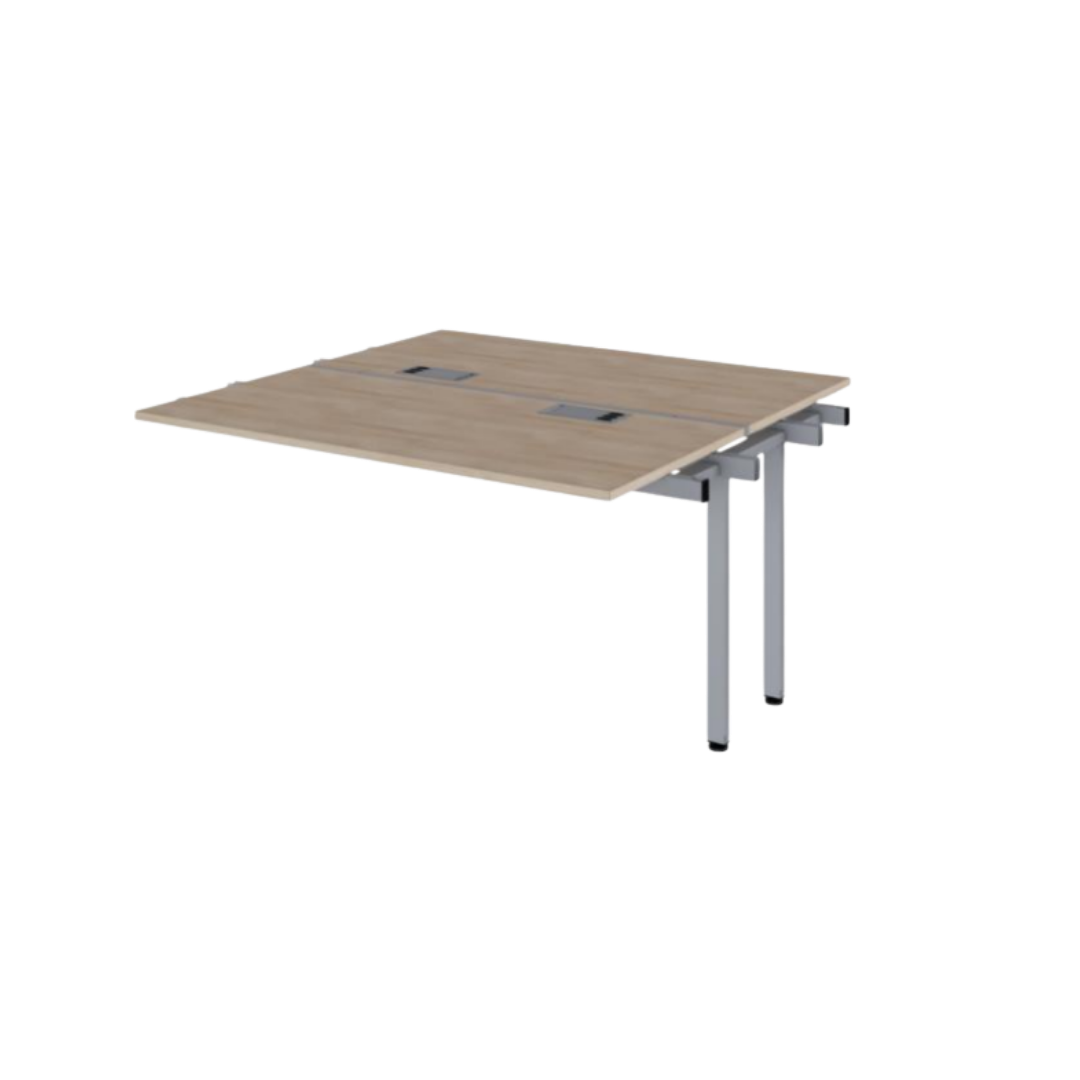 Mesa Dupla Retangular Com Leito De Fiação E Caixa De Conectividade Módulo Central 1400x1400x740mm