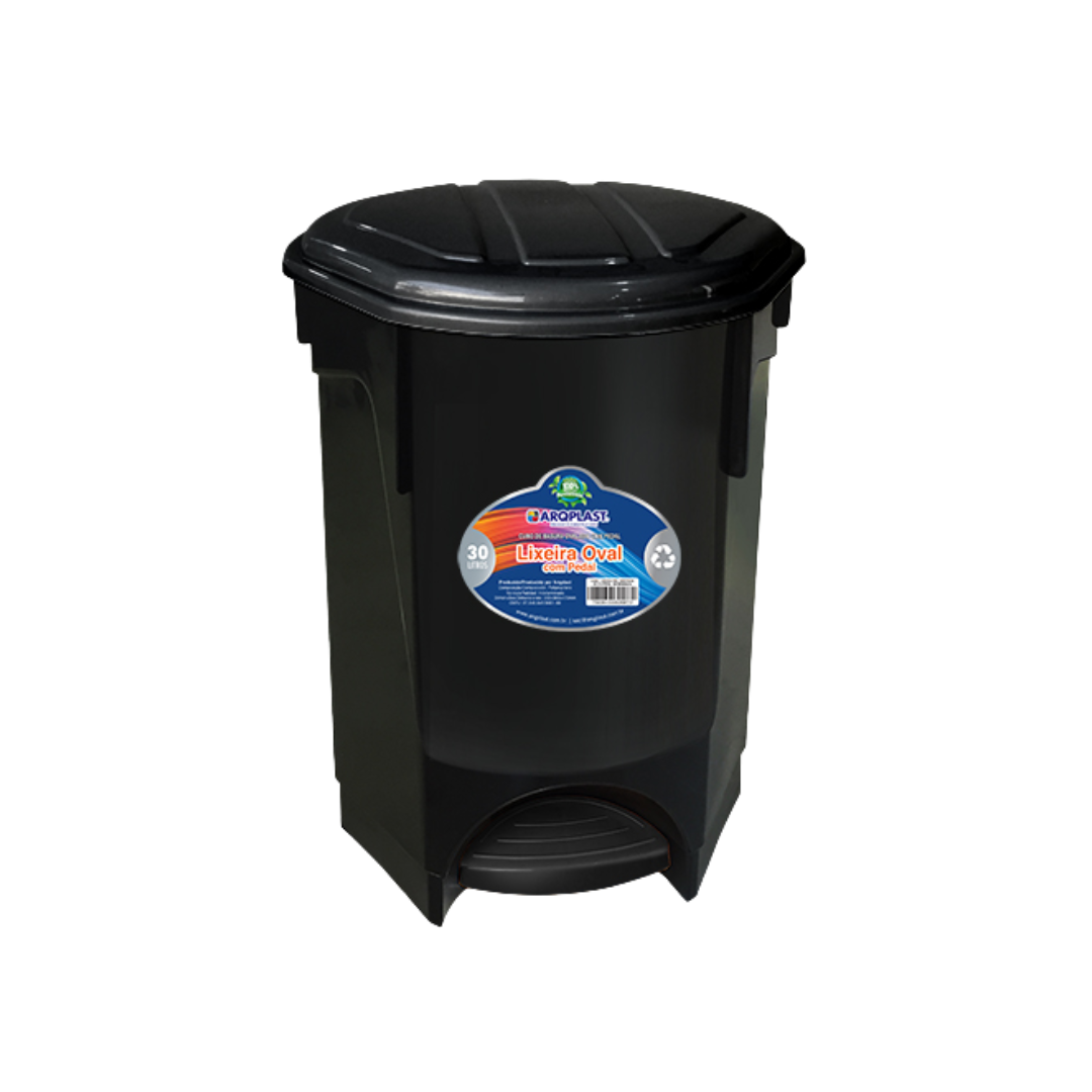 Cesto De Lixo Em Plástico Com Pedal Capacidade Para 30 Litros
