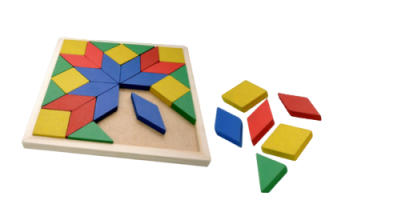 Mosaico Educativo em Madeira Pinus - 32 Peças