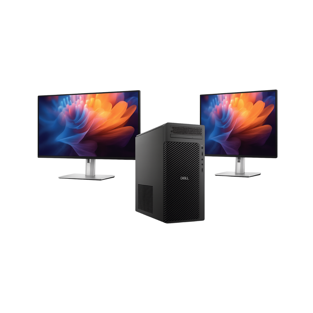 Workstation Dell Pro Max Tower T2 – Intermediária com Intel Core Ultra 9 285, 64 GB DDR5, SSD 2×1 TB, GPU NVIDIA RTX 2000 Ada + 2 monitores 27″