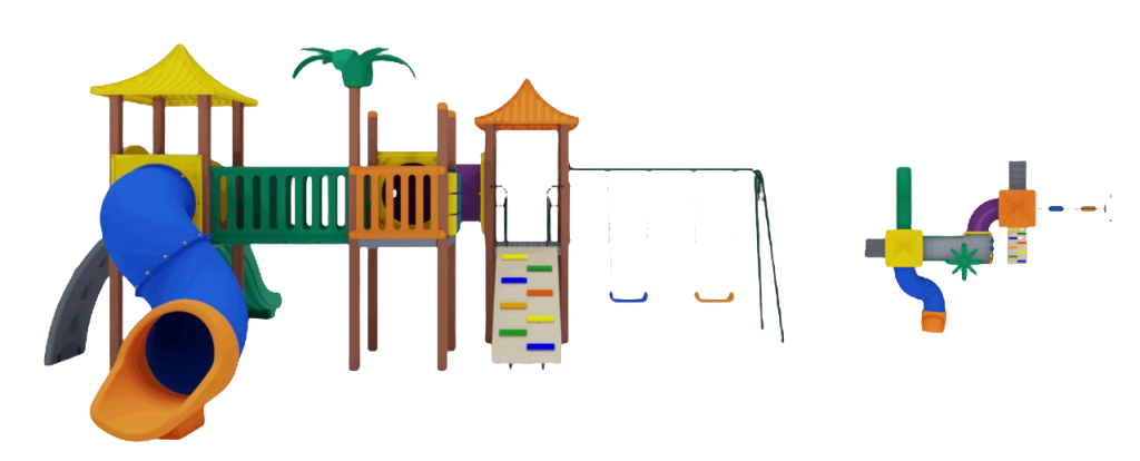 Circuito de Atividades 7  - Playground Modular com Escaladas, Tobogã e Rampas