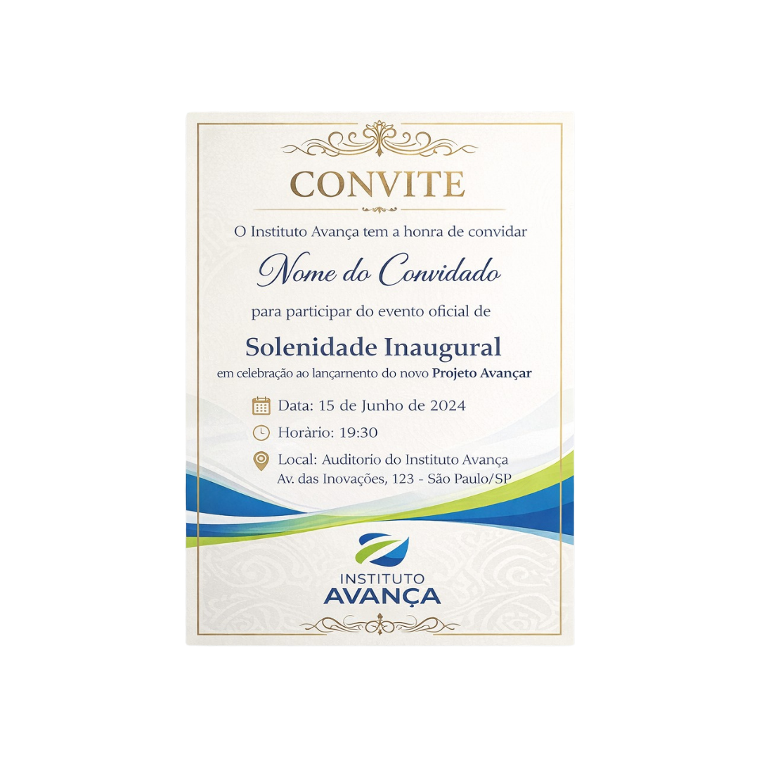 Convite Personalizado – Papel Couchê 180g